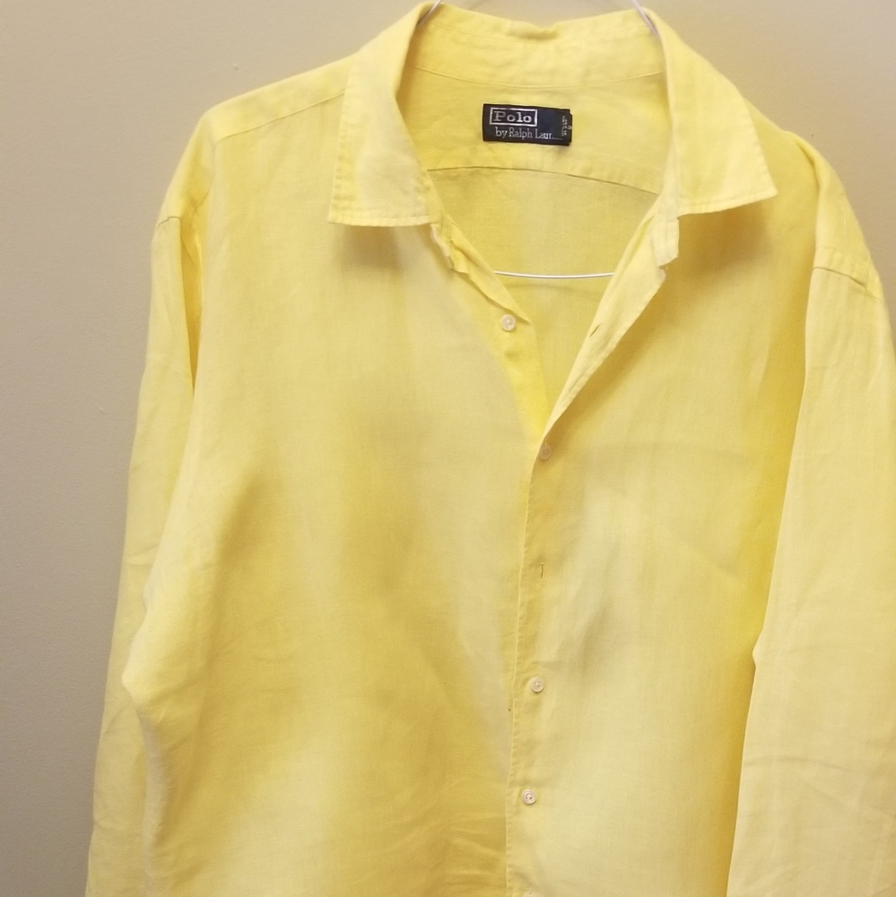 Polo Yellow Long Sleeve Button Down Shirt